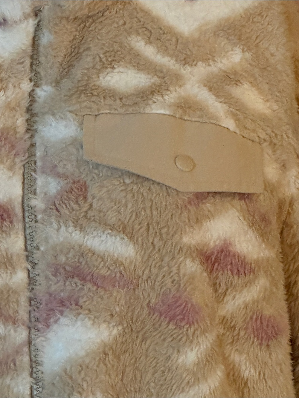 Gerry Women’s Cozy Sherpa Fleece Jacket Beige Tribal Print Full Zip Size Large - Picture 3 of 12